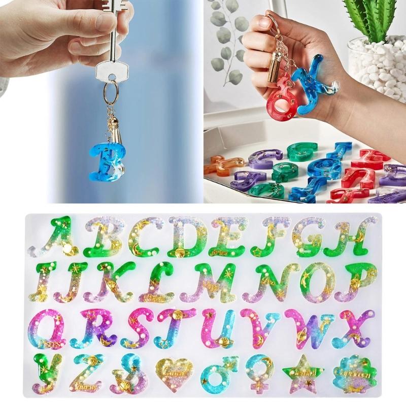 3D Letters Symbol Silicone Molds Epoxy Resin Casting Mold DIY Craft Keychain Polymer Clay Mold Handmade Jewelry Tool