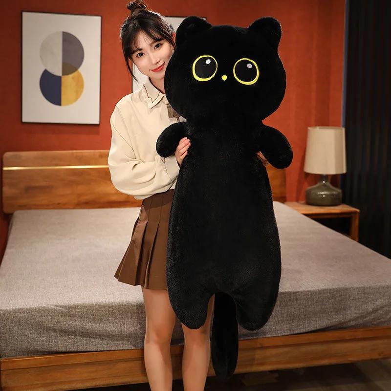40cm Cute Soft Cat Long Strip Pillow Soft Plush Toy Office Nap Pillow Bed Sleep Pillow Home Decor Gift Doll Children Fashion