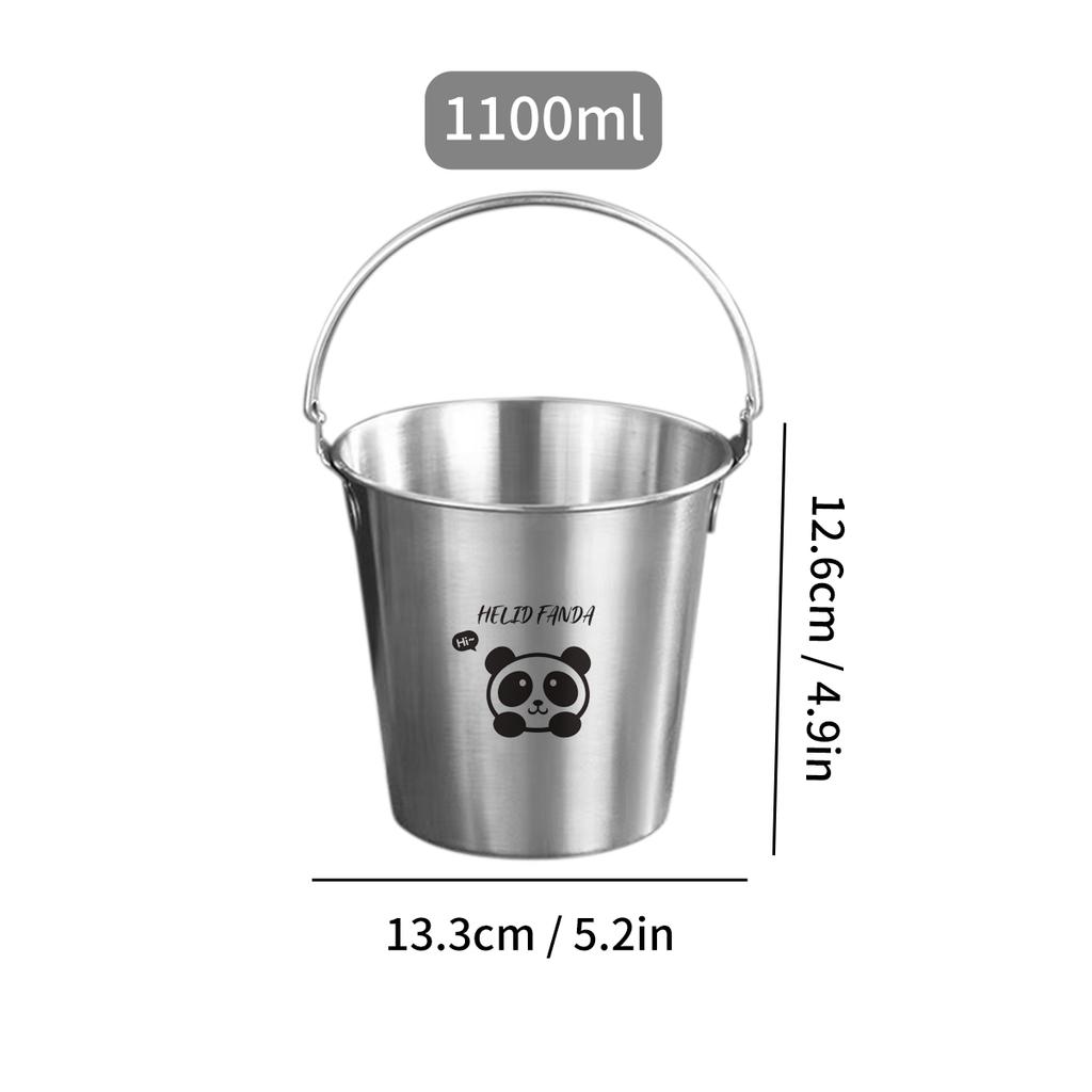 Portable 304 Stainless Steel Ice Bucket With Handle Beer Champagne Cooler Bucket Party Utensils French Fry Snack Bucket