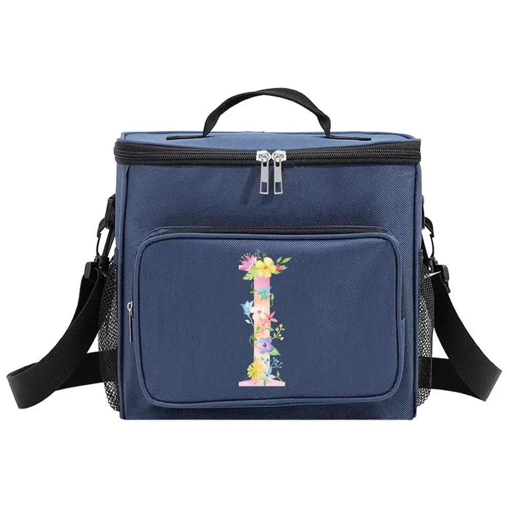 Lunch Box Cooler Organizer Case Thermal Handbag Waterproof Outdoor Travel Shoulder Lunch Bag for Men and Women Pink Pattern