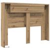 Headboard Cabinet with LED Artisan Oak 140 x 16.5 x 103.5 cm