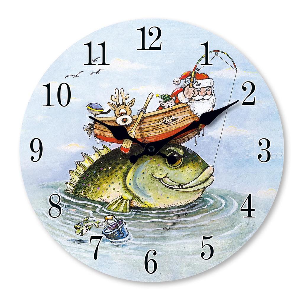 16-Inch Retro Cartoon Wooden Wall Clock - Silent, Creative MDF Decoration