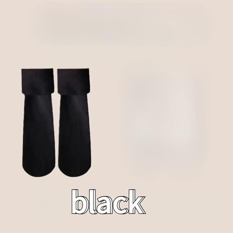 

10-1 пара женских осенне-зимних толстых теплых носков для пола, большого размера, с вертикальной полоской, носки для снега, теплые носки с флисовой подкладкой в стиле гольф 3pairs чёрный