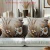 1 Pillowcase 2D Flat Printed Linen Style Pillowcase Cover with Wheat and Bird Pattern Polyester Pillowcase Sofa Cushion Cover