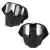 Skull Goggles Mask PC Sponge Detachable Adjustable Motorcycle Protective Mask For Off Road Riding Hiking Black Frame Silver Goggles Lens