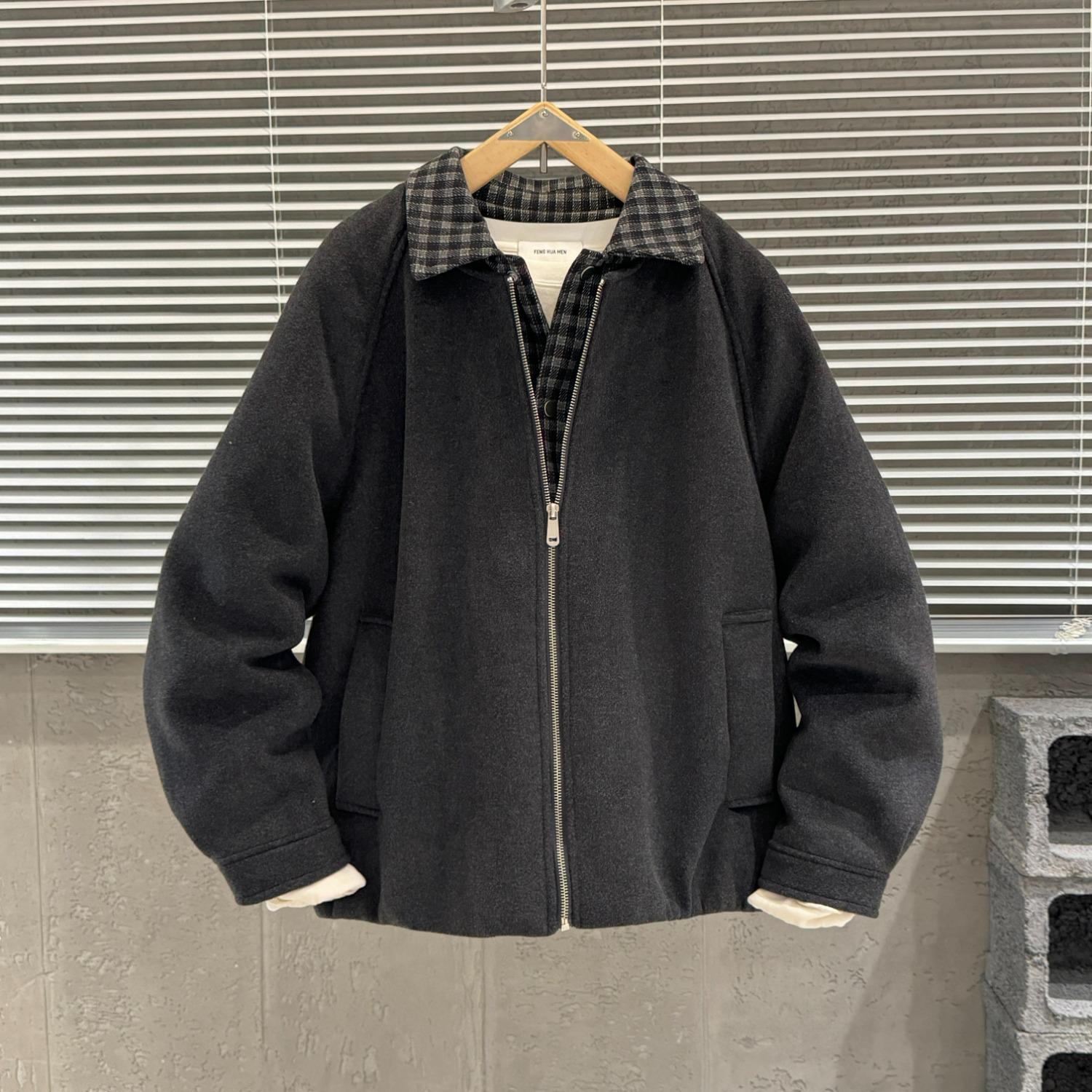 

2025 Winter Men s Trendy Korean-Style Cotton Jacket with Japanese Design L темно-сірий