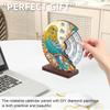 2PCS Animal 5D Diamond Painting Decorations Ornaments with Circular Dial To Set Dates for Living Room Bedroom Office Desk