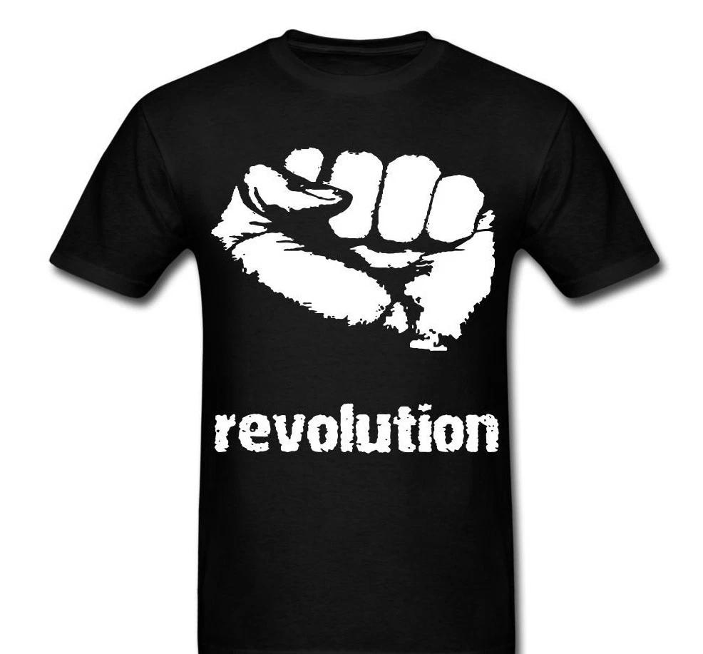 Revolution anarchy clutch fist anger hate love peace words shirt T-shirt XL