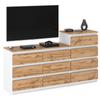 Kommode 10 Schrank 64 Mattweiß / Wotan Eiche