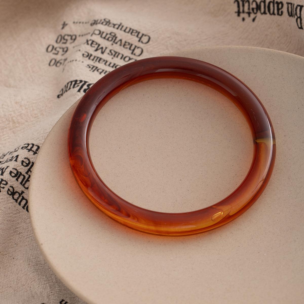 Ретро Средний Простой Круг Мазок Круглый Браслет Простой Темперамент Акриловый Браслет Нишевый Дизайн Ювелирные Изделия