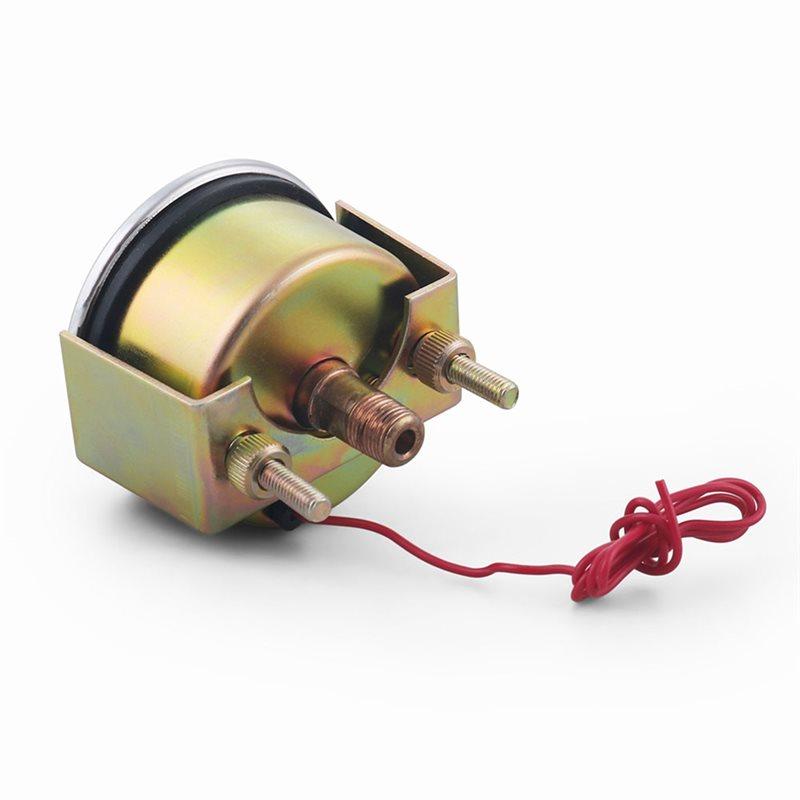 Car Meter 2" 52Mm Mechanical Oil Press Pressure Gauge 0-150PSI/0-10Bar Manual Alarm Setting Yellow Light 1/8NPT Connection