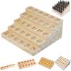 Heavy-Duty Essential Oil Bottle Rack Natural Wood Multi-Slot Perfumes Stand Multi-Purpose Large Capacity Desktop Display Rack