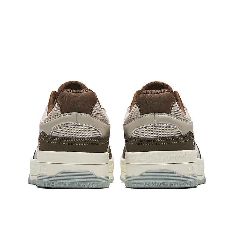 New Anta Slip Resistant Lightweight Height Increasing Low Top Skateboard Shoes Men's Taupe 912538012-1
