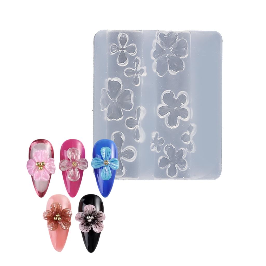 Flower Silicone Nail Art Mold Unique Embossed Nail Accessories Mold Jewelry Supplies Practical Nail Embossing Tool