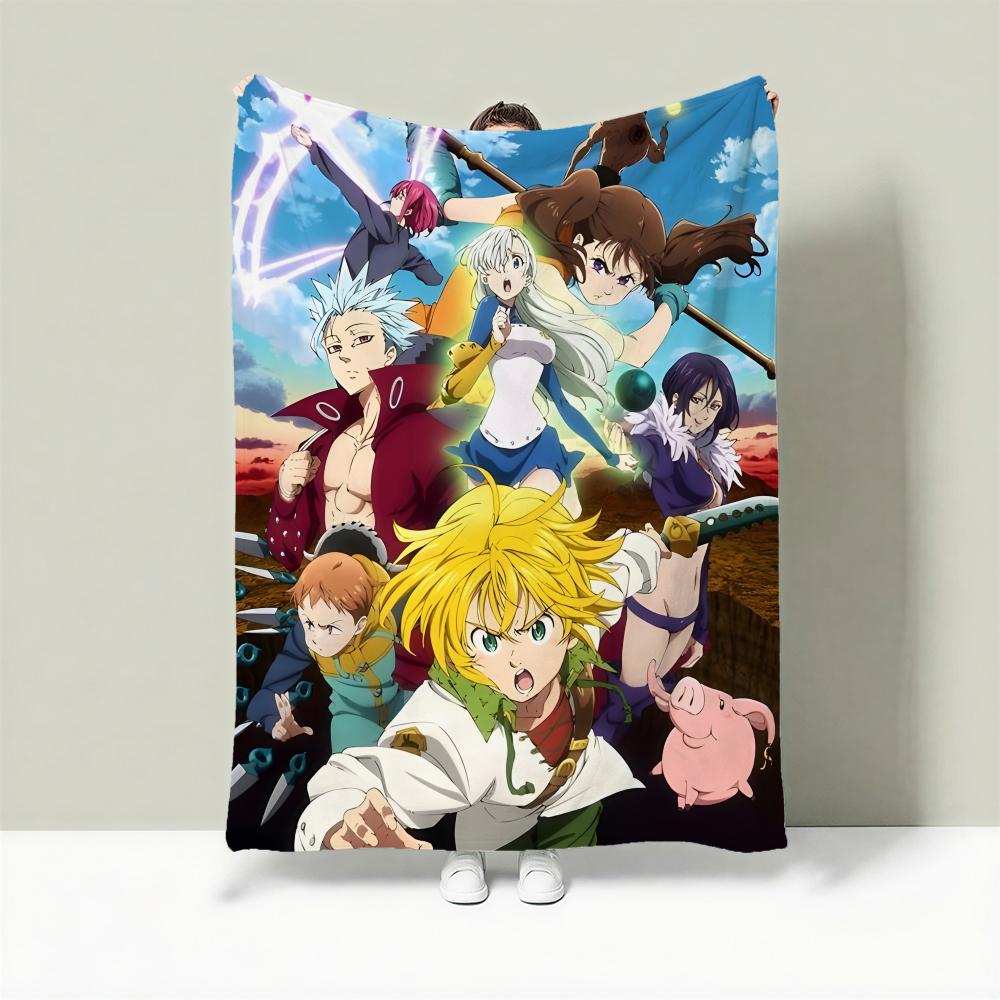 Anime T-The Seven Deadly Sins Throw Lightweight 240g Flannel Blanket Soft Skin-friendly for Summer Cooling