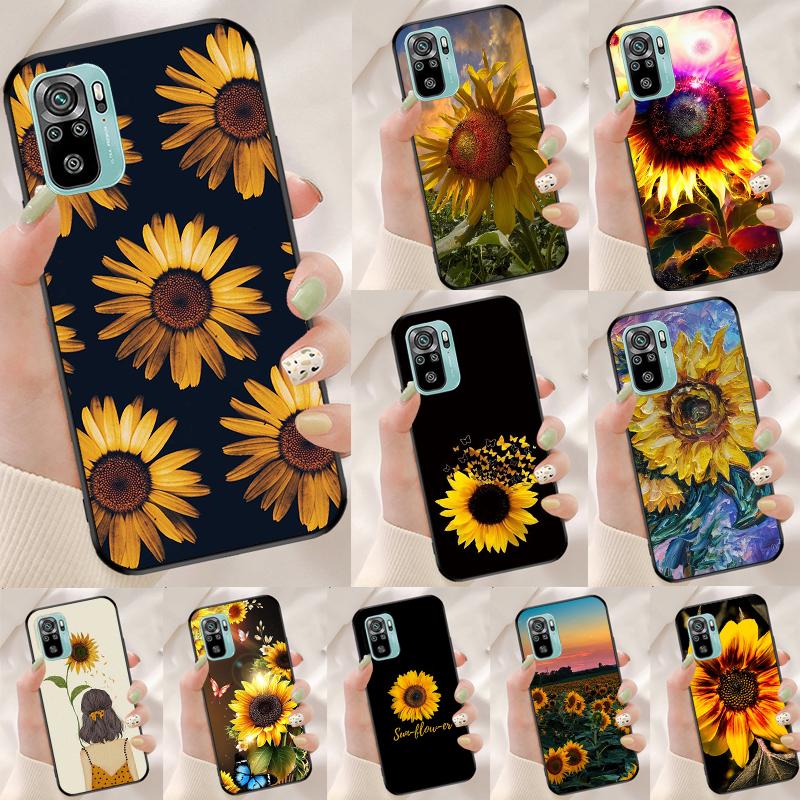 Beauty Yellow Sunflower Cover For Xiaomi Redmi Note 13 Pro 14 12 11 9 10 9S 10S 11S 12S Redmi 10C 12C 13C 14C Case