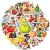 35-100pcs PVC Cute Fruit Vegetable Stickers Cartoon Pirate Sticker For Water Bottle Laptops Scrapbooks Stationery Graffiti Decal