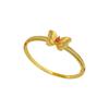 Gold-Plated Ruby Diamond Butterfly Bangle Bracelet - Women's Luxury Fashion Jewelry