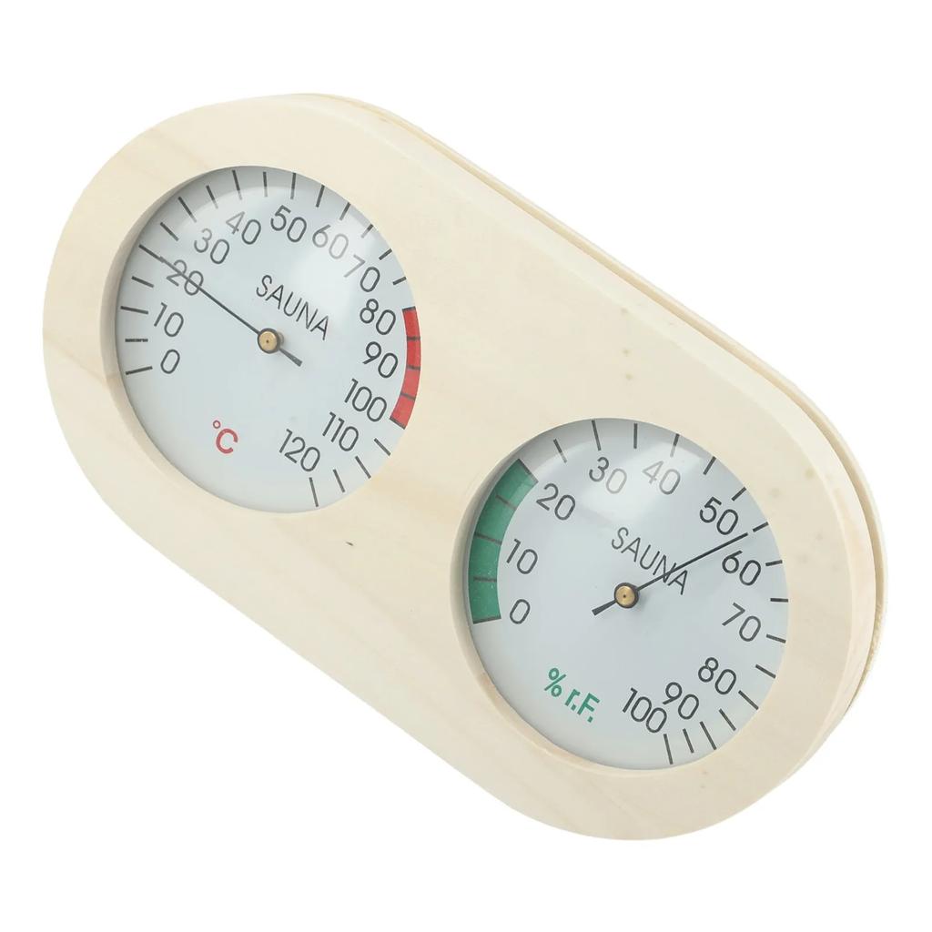Steam Room Sauna Room Bath Temperature And Humidity Meter Multifunctional Wooden Thermometer And Hygrometer Accessory In Stock