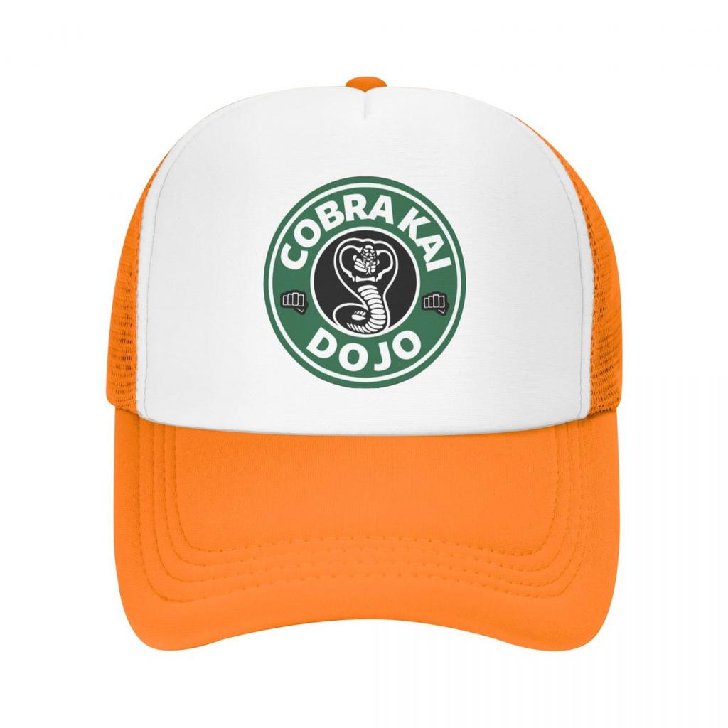Cobra Kai Dojo Coffee Logo Baseball Caps Unisex Snapback Hats Lovers Trucker Caps Women Breathable Mesh Visor Bones