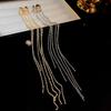 1pcs Cold And Niche Ear Clip, Irregular C-Shaped Chain Design, Women'S Long Tassel Ear Bone Clip Without Ear Holes