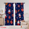 2 Stück, 2D-Flachdruck Kreative Vorhänge Weihnachten Niedliche Weihnachtsmänner Geschenke (4) Polyester (ohne Stange) Dekorationen Innen für Schlafzimmer,