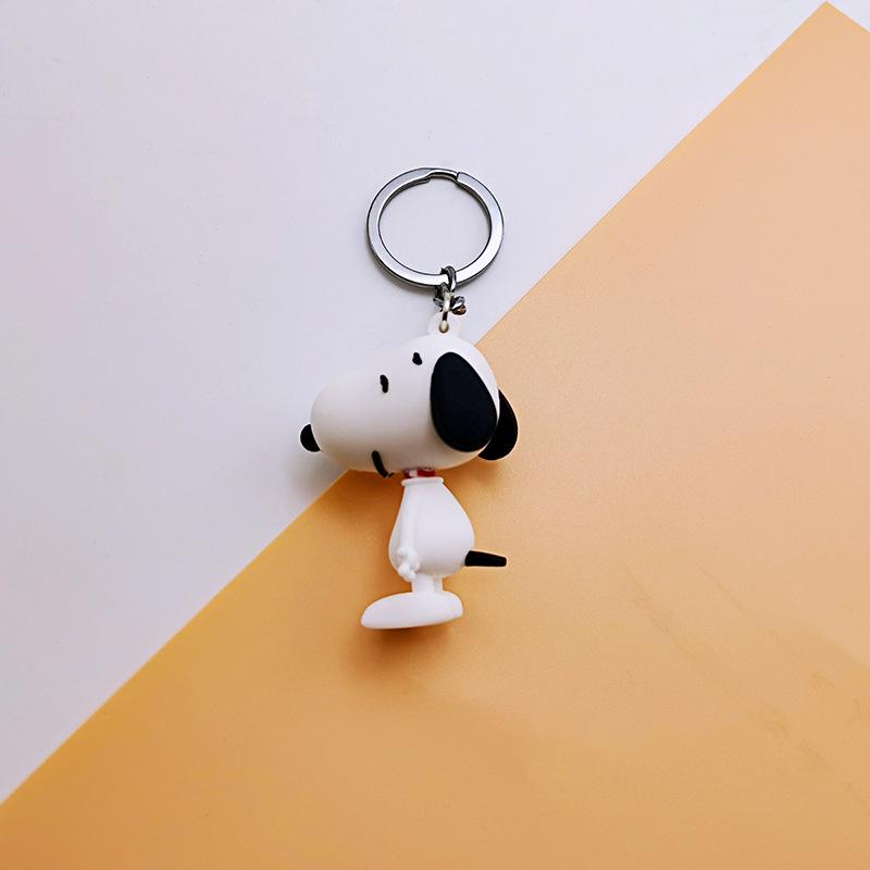 Snoopy & Charlie Měkká gumová kreslená klíčenka - Roztomilý přívěsek na tašku pro pár