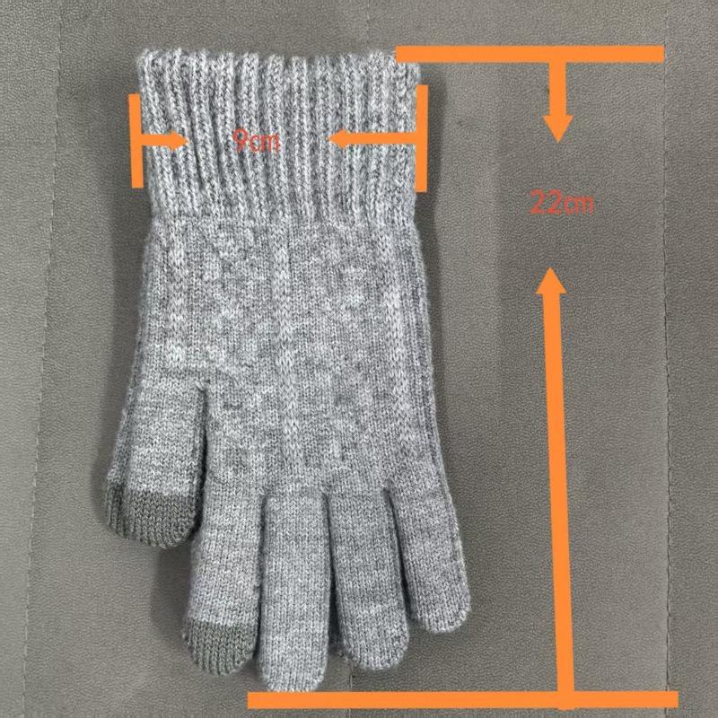 Knitted Wool Gloves Camel Wool Piled Thickened Thermal Gloves Outdoor Versatile Cold-proof Gloves