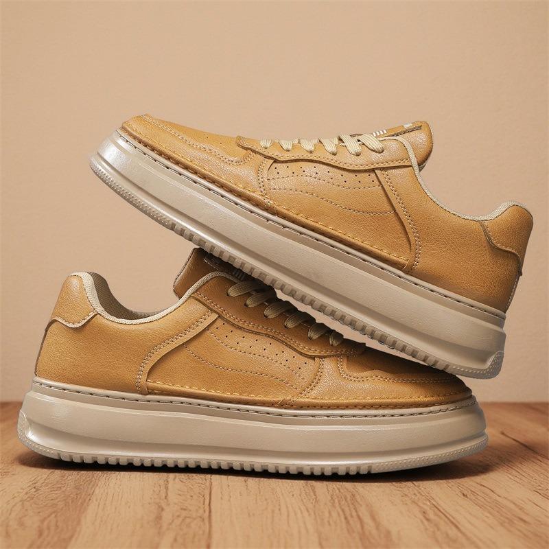 Men's Shoes Autumn New High-end Versatile Casual Leather Board Shoes British Retro Men's Leather Shoes Work Shoes
