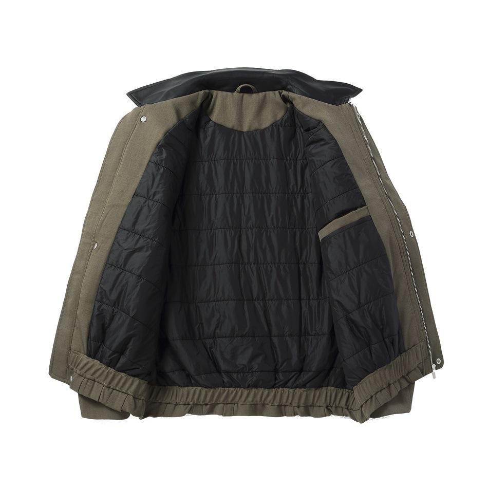 Men's Winter Lapel Workwear Jacket - Deconstructed Patchwork Cotton, Loose Fit