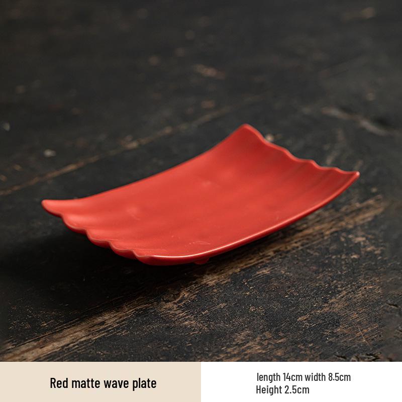 High-Legged Ceramic Plate for Tea, Snacks, Pastry, Fruit, Dim Sum, or Towel Tray - Chinese-Style Serving Dish