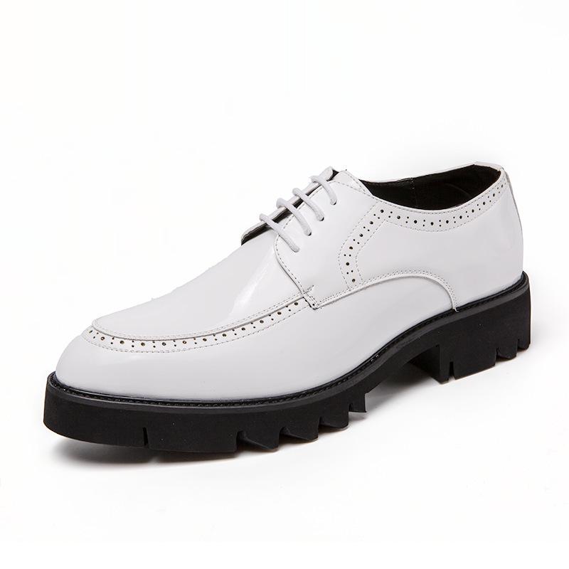 Men's Korean/British Style Leather Shoes: Height-Boosting, Thick Sole for Wedding & Business Casual