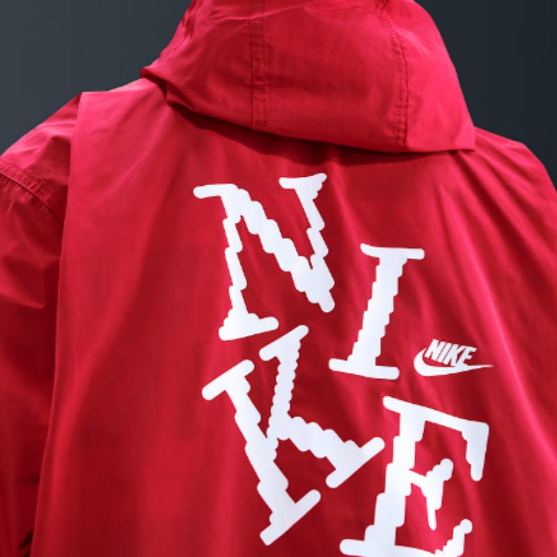 Nike Letter Loose Hooded Long Sleeve Jacket Men jackets IH7118-657