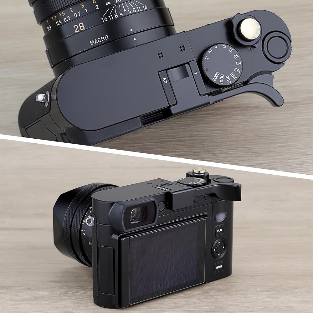 Haoge Metal Thumb-Up Grip for Leica Q3 Q3 43 Camera Foregrip Digital Accessory THB-Q3B Hot Shoe Thumb-Up Rest Support Handgrip