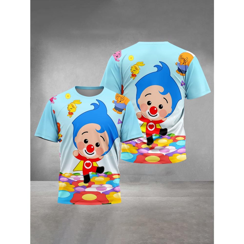 

Мультяшная Милая Одежда для Малышей с 3D-принтом Плим-Плимс, Мужская Уличная Одежда для Детей, Мальчика, Девочки, Детская Футболка, Топ-Рубашка 100
