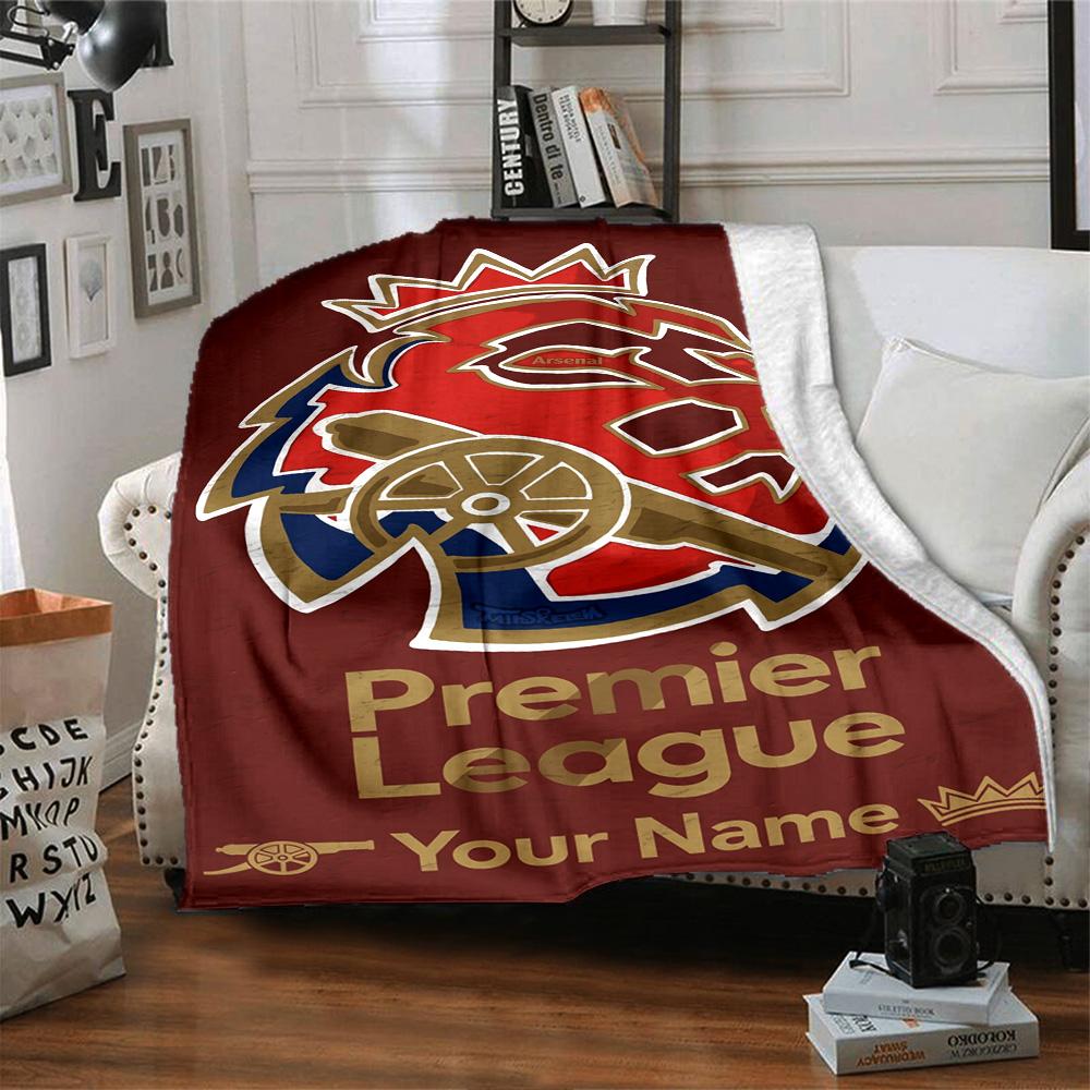 Arsenal Football Player Customize Text Blanket Gift Customizable Blanket Comfortable Perfect for Home Decor Seaside Living Room Picnics