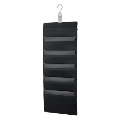 KOKUYO Wandtasche, Wandmontierte Aufbewahrung, Leichter Zugriff, 5 Fächer für Dokumente, Schwarz, Modellnummer: KPM50-2