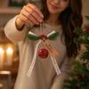 Christmas Hanging Ornaments with Ribbon and Bells for Christmas Tree Window Decor, Holiday Pendant Accessories