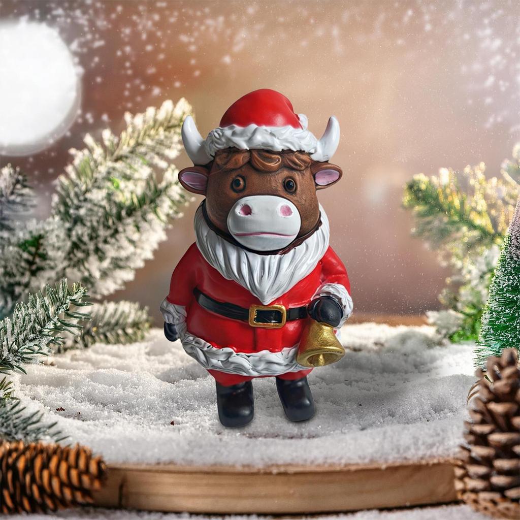 Highland Kuh Figur Weihnachten Highland Kuh Heimdeko Rustikales Niedliches Ornament für Wohnheim Bauernhaus Badezimmer Klassenzimmer Küche