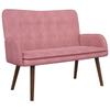 2 Seater Sofa In Pink 115 X 61 X 87 Cm Velvet (V)