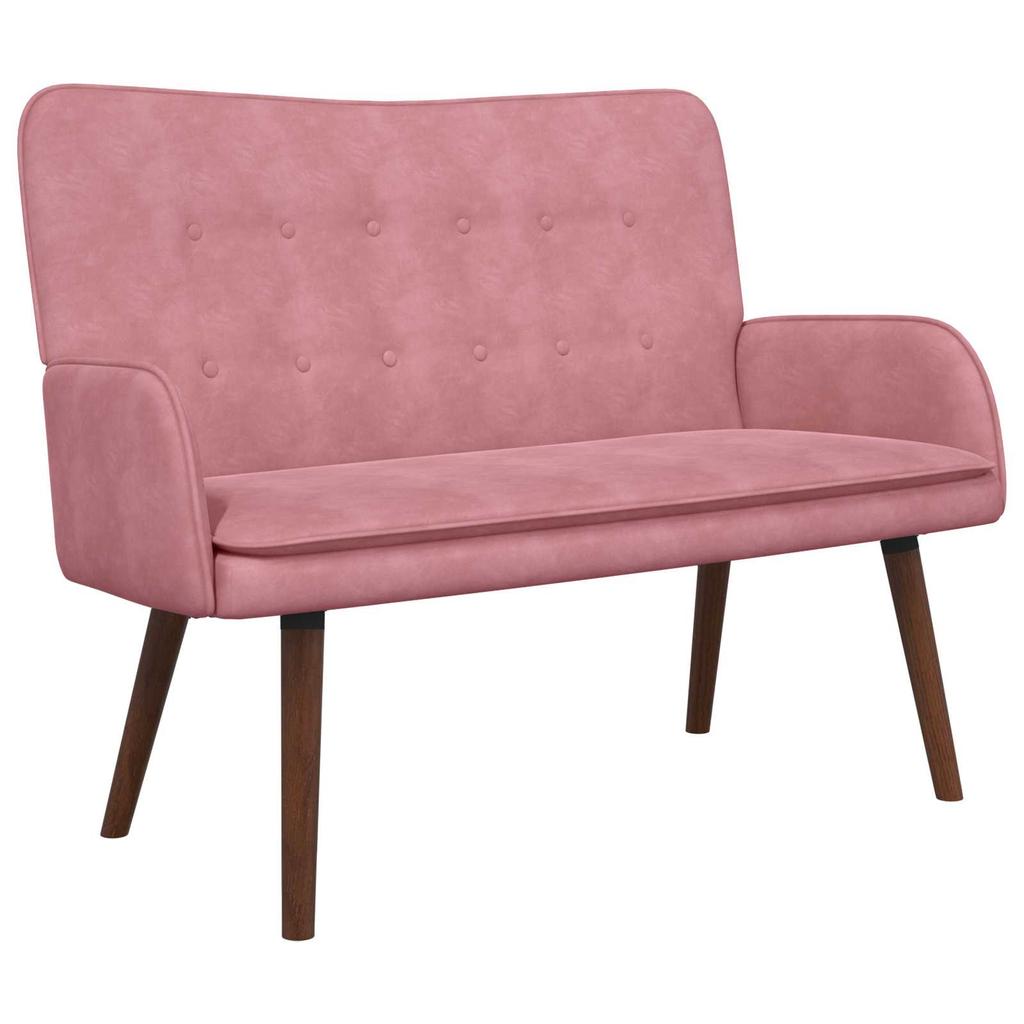 2 Seater Sofa In Pink 115 X 61 X 87 Cm Velvet (V)