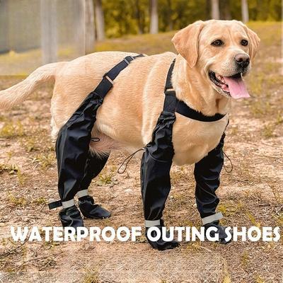 Anti Dirty Dog Shoes Outdoor Dust-proof Pet Shoes Waterproof Anti Slip Bag Belly Integrated Shoes Wear-resistant Dog Supplies