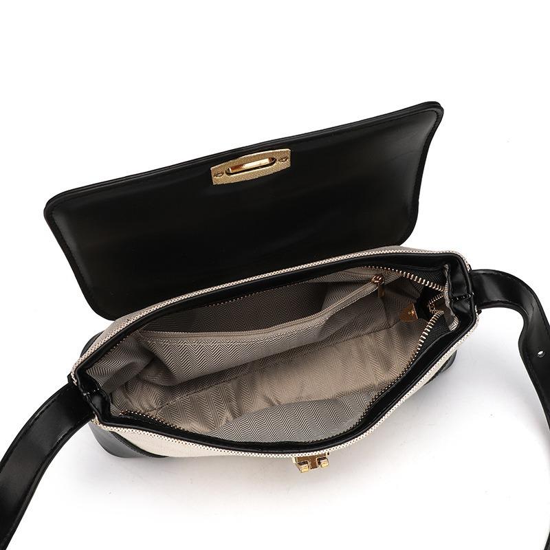 1Pc Underarm Bag Niche Bag New Contrasting Color Casual Commuting Versatile Retro Shoulder Messenger Bag
