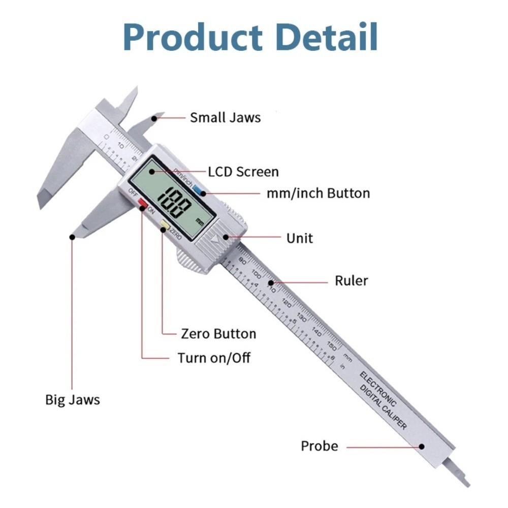 Inch/Metric Vernier Caliper 0-150mm Digital Ruler Electronic Digital Caliper  Woodworking Tool