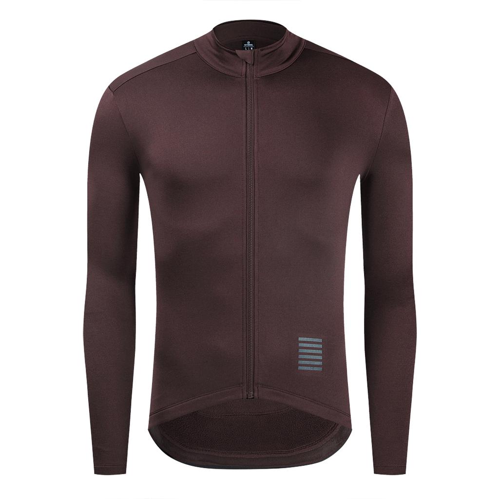 Ykywbike Winter Cycling Jersey Men's Thermal Fleece Bicycle Clothing MTB Long Sleeve Warm Tops Road Bike Jacket