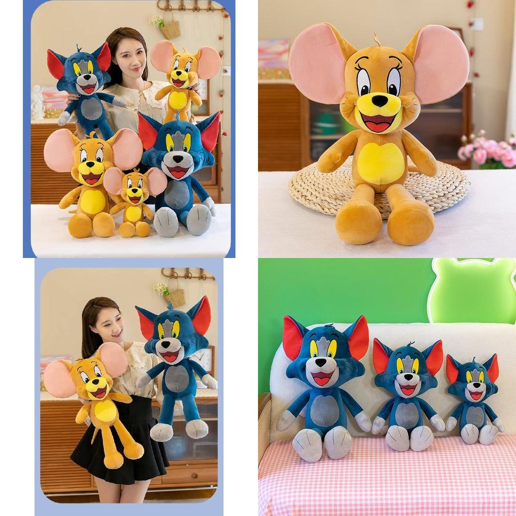 Peluche Cuscino Tom e Jerry Bambola Imbottita Regalo San Valentino Bambini Cartone Animato