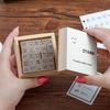 25-Piece Retro Wooden Weather Expression Stamp Set for DIY Journals & Crafts