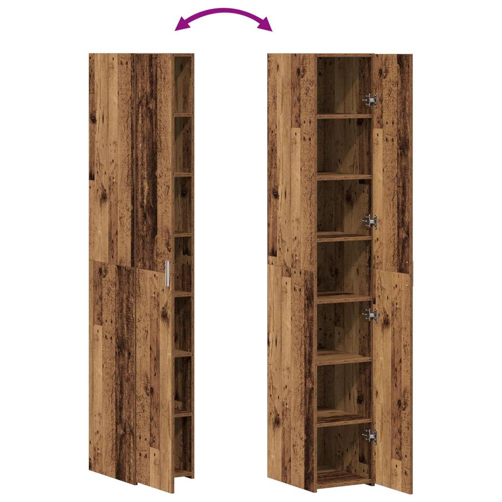 Highboard 2 Pcs Reclaimed Wood 30 X 42.5 X 185 Cm