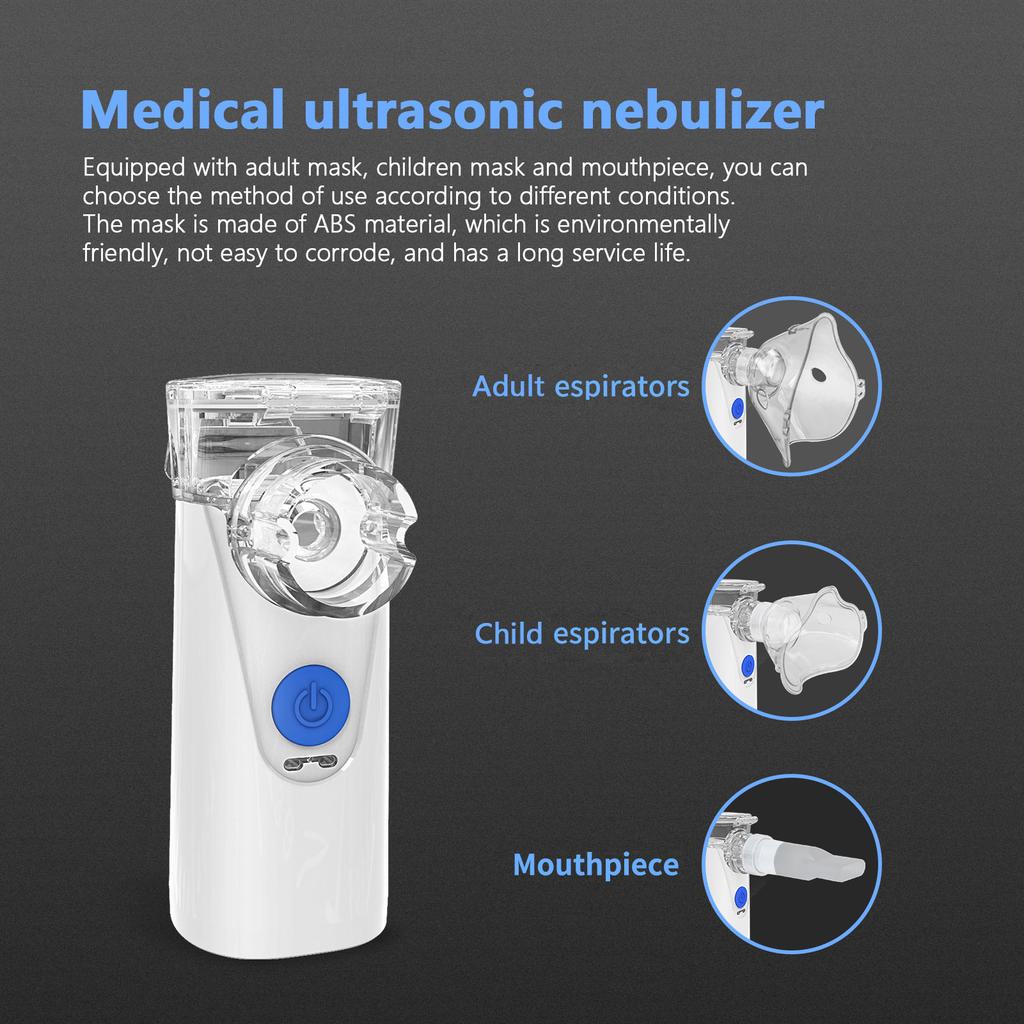 Nebulizator portabil Nebulizator cu ultrasunete pentru copii și adulți cu 2 aparate respiratorii