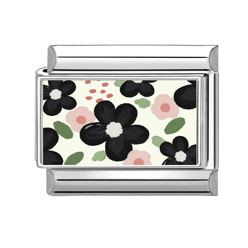 New Brilliant Colorful Flower Butterfly Series Italian Charm Links Fit 9mm Stainless Steel Bracelet Women Men DIY Making Jewelry